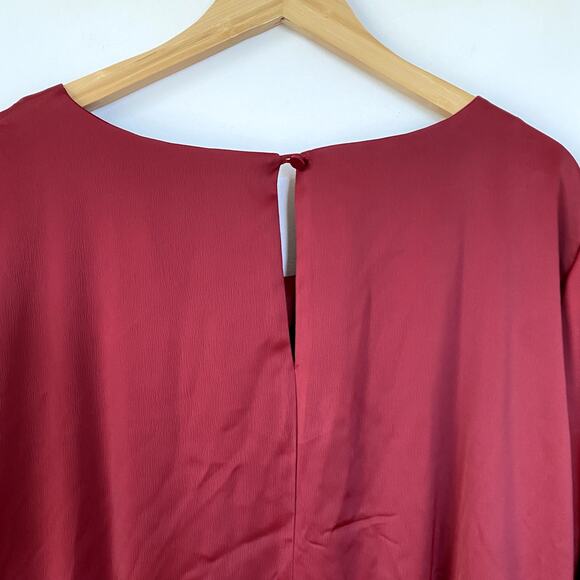 NWT Eloquii Twist Front Satin Midi Dress Red Size 26 - Picture 7 of 9